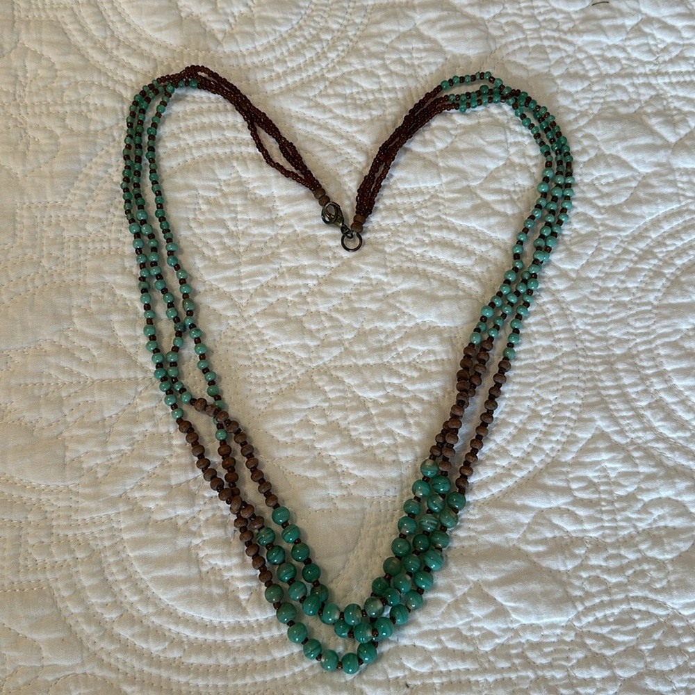 VTG: FUN Wooden and glass beads for a fun BOHO Bohemian necklace! 30”🔥 - Picture 2 of 6